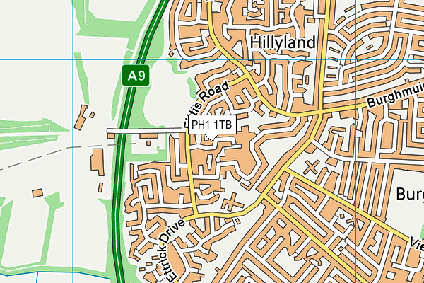 PH1 1TB map - OS VectorMap District (Ordnance Survey) PH1 1TB map - OS VectorMap District (Ordnance Survey)