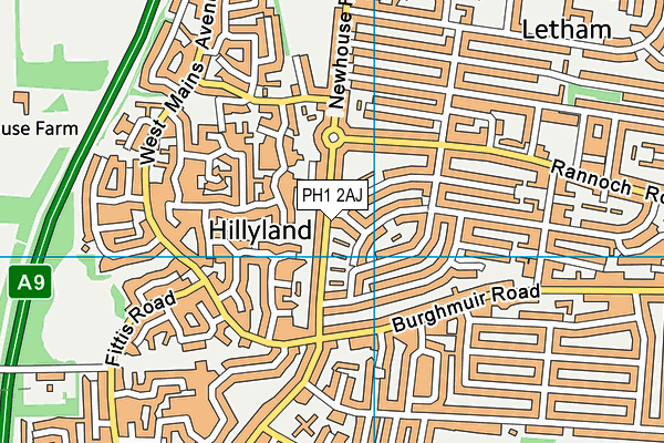 PH1 2AJ map - OS VectorMap District (Ordnance Survey)