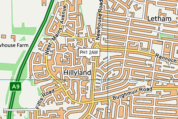 PH1 2AW map - OS VectorMap District (Ordnance Survey) PH1 2AW map - OS VectorMap District (Ordnance Survey)