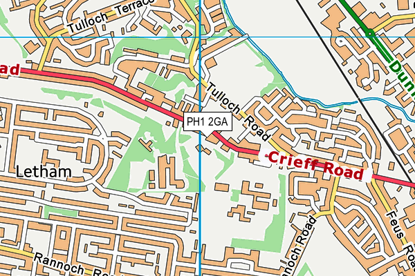 PH1 2GA map - OS VectorMap District (Ordnance Survey)