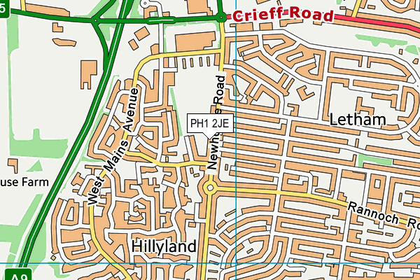 PH1 2JE map - OS VectorMap District (Ordnance Survey) PH1 2JE map - OS VectorMap District (Ordnance Survey)