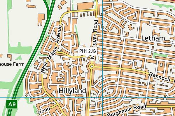 PH1 2JG map - OS VectorMap District (Ordnance Survey) PH1 2JG map - OS VectorMap District (Ordnance Survey)