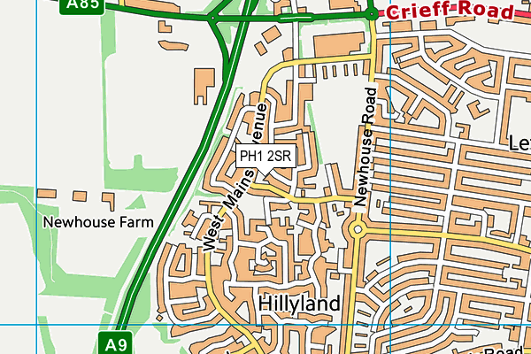 PH1 2SR map - OS VectorMap District (Ordnance Survey) PH1 2SR map - OS VectorMap District (Ordnance Survey)