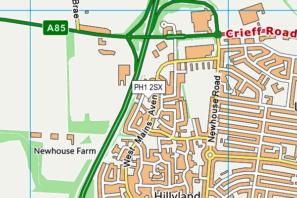 PH1 2SX map - OS VectorMap District (Ordnance Survey) PH1 2SX map - OS VectorMap District (Ordnance Survey)