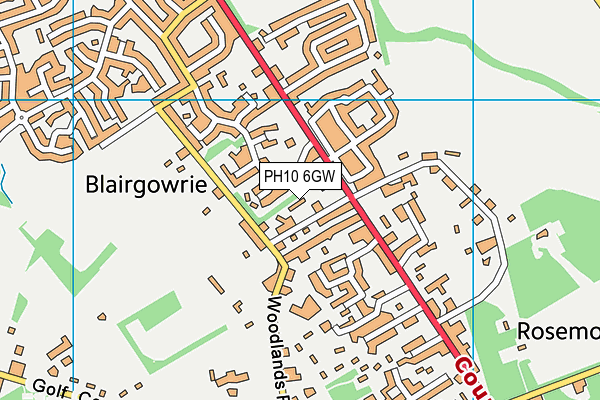 PH10 6GW map - OS VectorMap District (Ordnance Survey)
