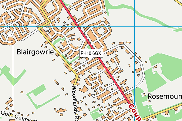 PH10 6GX map - OS VectorMap District (Ordnance Survey)