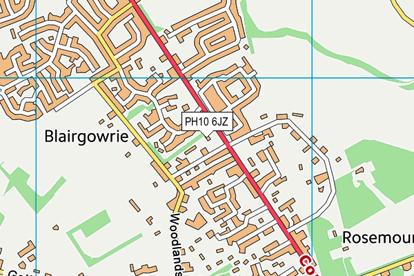PH10 6JZ map - OS VectorMap District (Ordnance Survey)