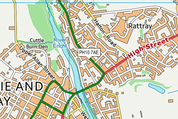 PH10 7AE map - OS VectorMap District (Ordnance Survey) PH10 7AE map - OS VectorMap District (Ordnance Survey)