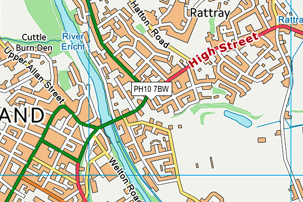 PH10 7BW map - OS VectorMap District (Ordnance Survey) PH10 7BW map - OS VectorMap District (Ordnance Survey)