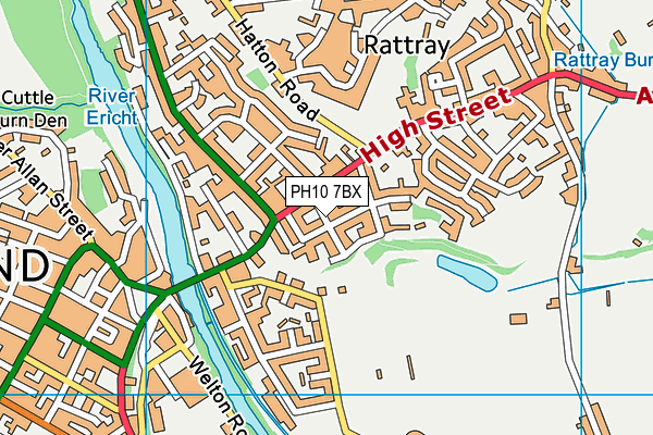 PH10 7BX map - OS VectorMap District (Ordnance Survey) PH10 7BX map - OS VectorMap District (Ordnance Survey)