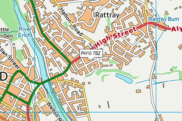PH10 7BZ map - OS VectorMap District (Ordnance Survey) PH10 7BZ map - OS VectorMap District (Ordnance Survey)