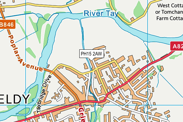 PH15 2AW map - OS VectorMap District (Ordnance Survey) PH15 2AW map - OS VectorMap District (Ordnance Survey)