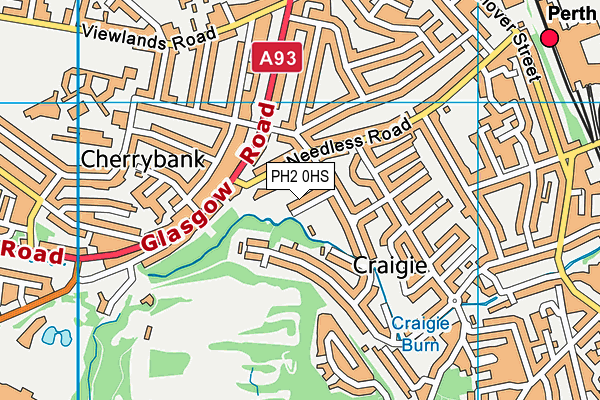 PH2 0HS map - OS VectorMap District (Ordnance Survey)