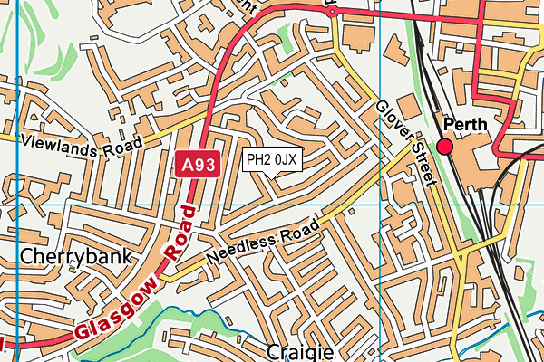 PH2 0JX map - OS VectorMap District (Ordnance Survey) PH2 0JX map - OS VectorMap District (Ordnance Survey)
