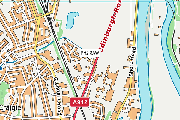 PH2 8AW map - OS VectorMap District (Ordnance Survey)