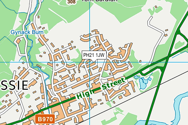 PH21 1JW map - OS VectorMap District (Ordnance Survey)