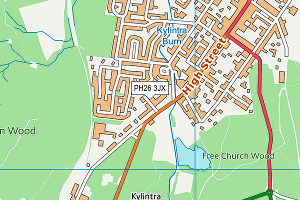 PH26 3JX map - OS VectorMap District (Ordnance Survey) PH26 3JX map - OS VectorMap District (Ordnance Survey)