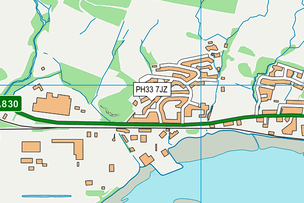 PH33 7JZ map - OS VectorMap District (Ordnance Survey) PH33 7JZ map - OS VectorMap District (Ordnance Survey)