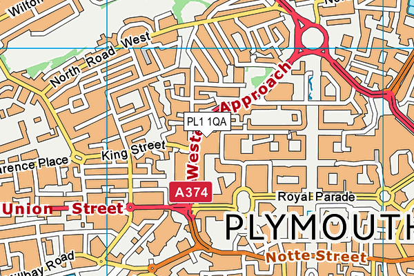 PL1 1QA map - OS VectorMap District (Ordnance Survey) PL1 1QA map - OS VectorMap District (Ordnance Survey)