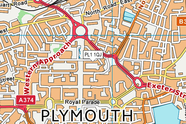 PL1 1QJ map - OS VectorMap District (Ordnance Survey) PL1 1QJ map - OS VectorMap District (Ordnance Survey)