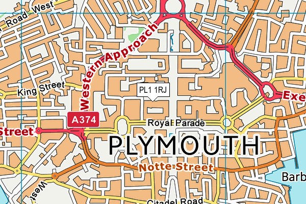 PL1 1RJ map - OS VectorMap District (Ordnance Survey) PL1 1RJ map - OS VectorMap District (Ordnance Survey)