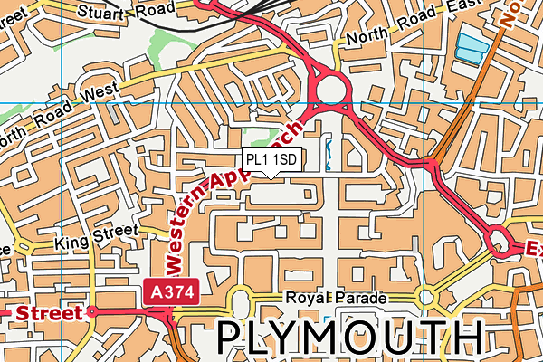 PL1 1SD map - OS VectorMap District (Ordnance Survey) PL1 1SD map - OS VectorMap District (Ordnance Survey)