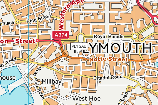 PL1 2AU map - OS VectorMap District (Ordnance Survey) PL1 2AU map - OS VectorMap District (Ordnance Survey)