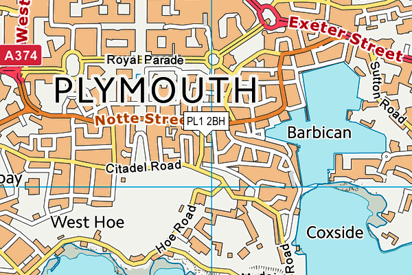 PL1 2BH map - OS VectorMap District (Ordnance Survey) PL1 2BH map - OS VectorMap District (Ordnance Survey)
