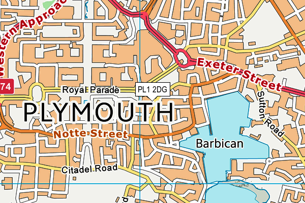 PL1 2DG map - OS VectorMap District (Ordnance Survey) PL1 2DG map - OS VectorMap District (Ordnance Survey)