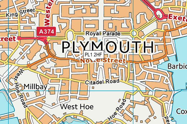 PL1 2HF map - OS VectorMap District (Ordnance Survey) PL1 2HF map - OS VectorMap District (Ordnance Survey)