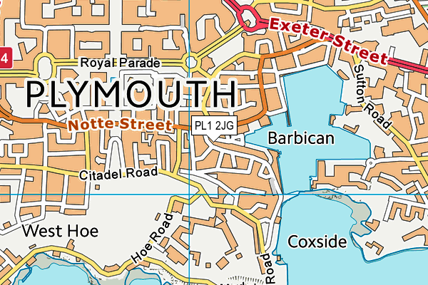 PL1 2JG map - OS VectorMap District (Ordnance Survey) PL1 2JG map - OS VectorMap District (Ordnance Survey)