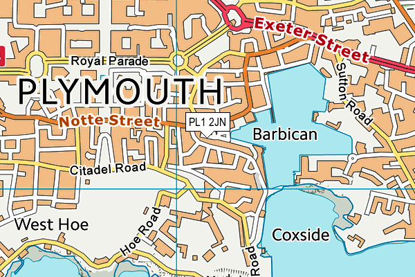 PL1 2JN map - OS VectorMap District (Ordnance Survey) PL1 2JN map - OS VectorMap District (Ordnance Survey)