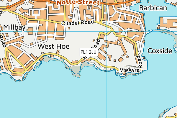 PL1 2JU map - OS VectorMap District (Ordnance Survey) PL1 2JU map - OS VectorMap District (Ordnance Survey)