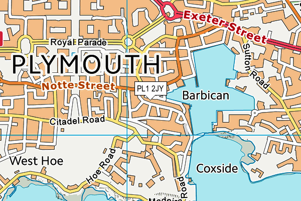 PL1 2JY map - OS VectorMap District (Ordnance Survey) PL1 2JY map - OS VectorMap District (Ordnance Survey)