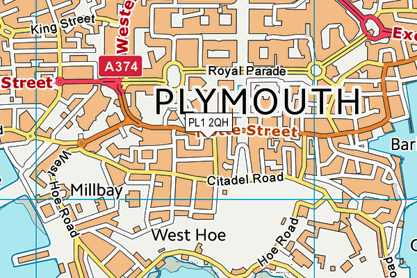 PL1 2QH map - OS VectorMap District (Ordnance Survey) PL1 2QH map - OS VectorMap District (Ordnance Survey)
