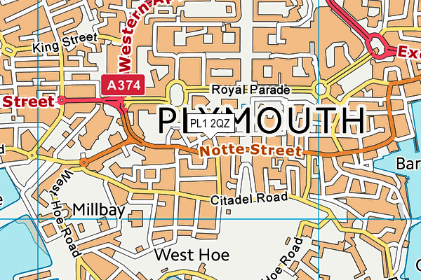 PL1 2QZ map - OS VectorMap District (Ordnance Survey) PL1 2QZ map - OS VectorMap District (Ordnance Survey)