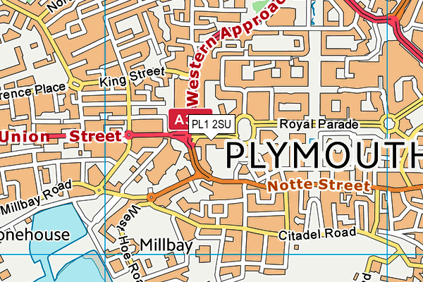 PL1 2SU map - OS VectorMap District (Ordnance Survey) PL1 2SU map - OS VectorMap District (Ordnance Survey)