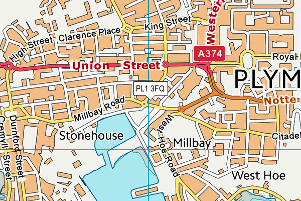 PL1 3FQ map - OS VectorMap District (Ordnance Survey) PL1 3FQ map - OS VectorMap District (Ordnance Survey)