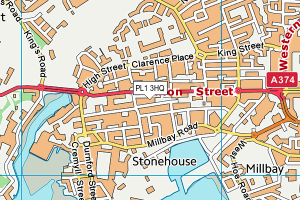 PL1 3HQ map - OS VectorMap District (Ordnance Survey) PL1 3HQ map - OS VectorMap District (Ordnance Survey)