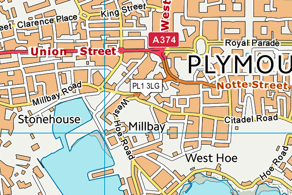 PL1 3LG map - OS VectorMap District (Ordnance Survey) PL1 3LG map - OS VectorMap District (Ordnance Survey)