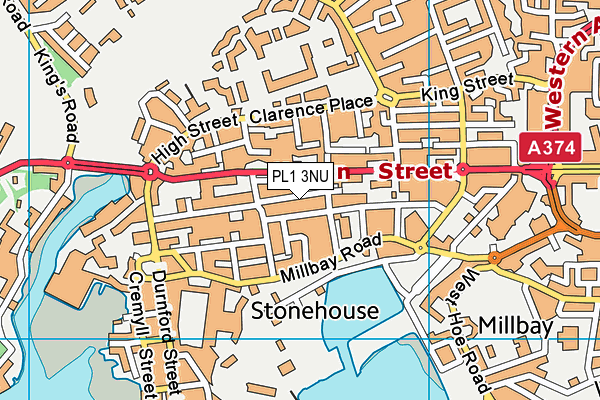 PL1 3NU map - OS VectorMap District (Ordnance Survey) PL1 3NU map - OS VectorMap District (Ordnance Survey)