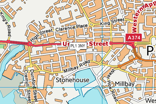 PL1 3NY map - OS VectorMap District (Ordnance Survey) PL1 3NY map - OS VectorMap District (Ordnance Survey)