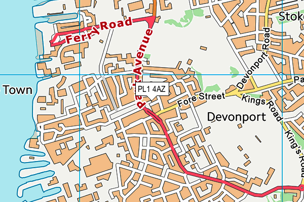 PL1 4AZ map - OS VectorMap District (Ordnance Survey) PL1 4AZ map - OS VectorMap District (Ordnance Survey)