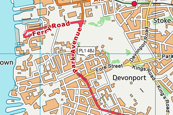 PL1 4BJ map - OS VectorMap District (Ordnance Survey) PL1 4BJ map - OS VectorMap District (Ordnance Survey)