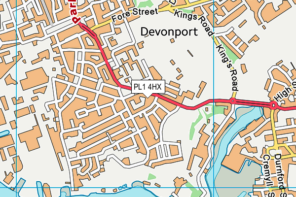 PL1 4HX map - OS VectorMap District (Ordnance Survey) PL1 4HX map - OS VectorMap District (Ordnance Survey)
