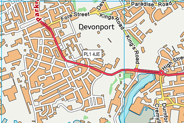 PL1 4JE map - OS VectorMap District (Ordnance Survey) PL1 4JE map - OS VectorMap District (Ordnance Survey)