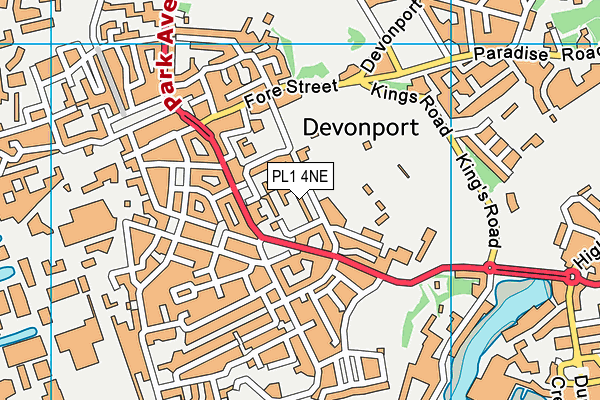 PL1 4NE map - OS VectorMap District (Ordnance Survey) PL1 4NE map - OS VectorMap District (Ordnance Survey)