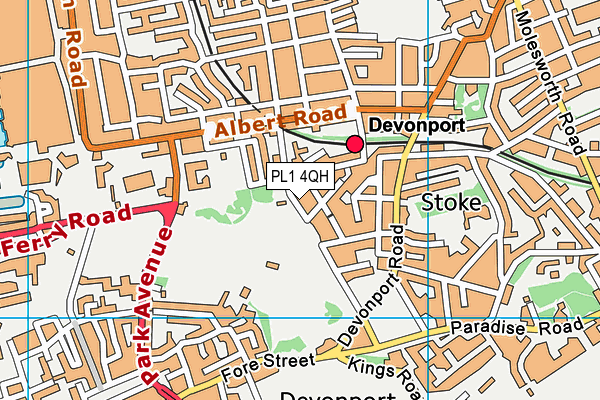 PL1 4QH map - OS VectorMap District (Ordnance Survey) PL1 4QH map - OS VectorMap District (Ordnance Survey)