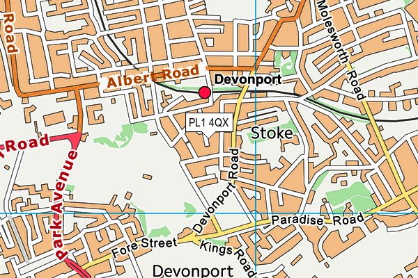 PL1 4QX map - OS VectorMap District (Ordnance Survey) PL1 4QX map - OS VectorMap District (Ordnance Survey)