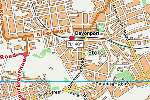 PL1 4QY map - OS VectorMap District (Ordnance Survey) PL1 4QY map - OS VectorMap District (Ordnance Survey)